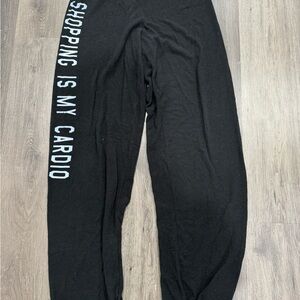 Wildfox Black Sweatpants Relaxed Fit Tapered Leg